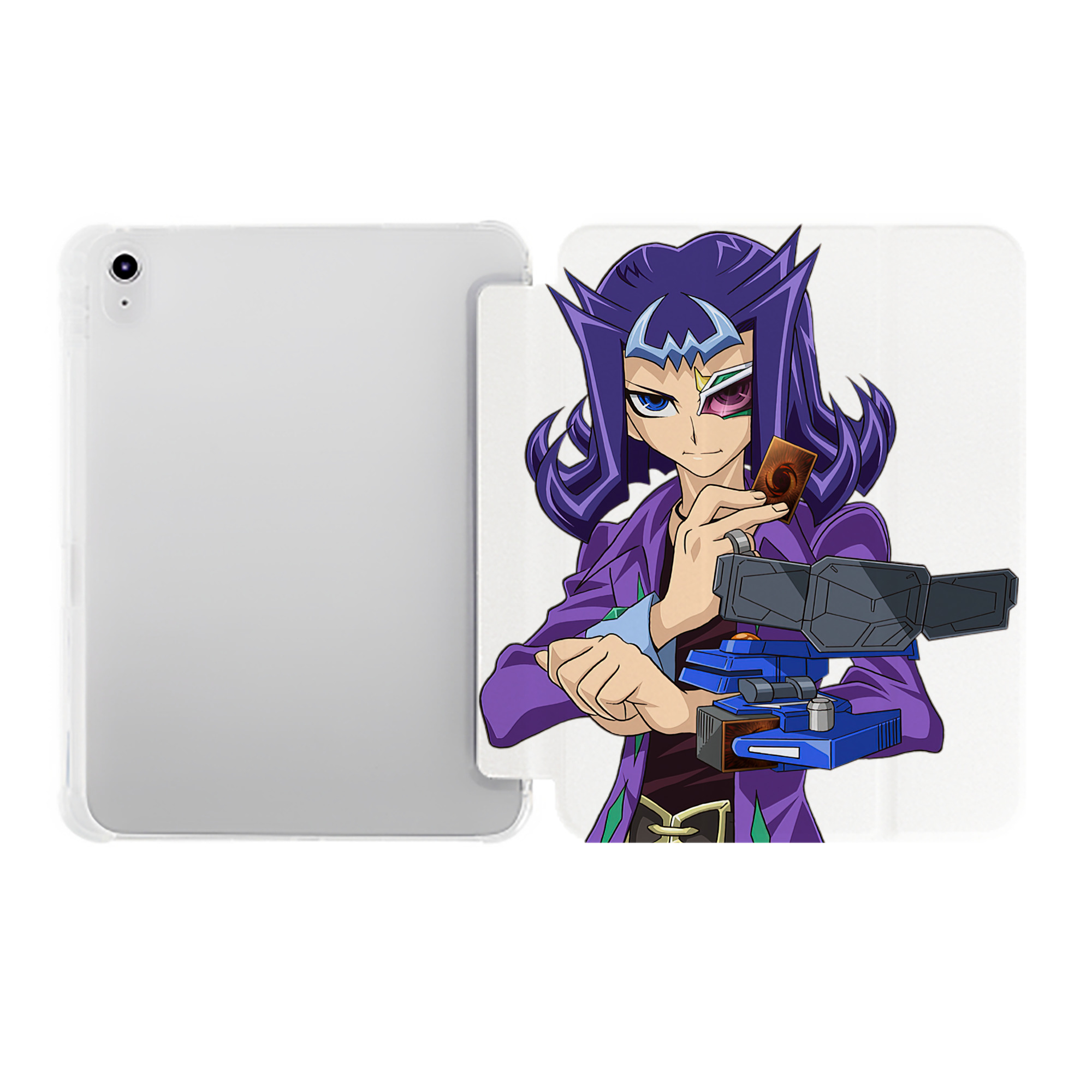 （画像用） 遊☆戯☆王 Yu-Gi-Oh! IPad ケース ペン収納付き 三つ折りスタンド PUレザー×シリコン 対応機種9.5/10.5/10.9インチ